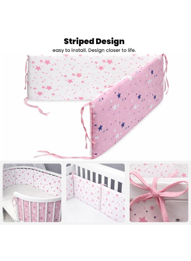 TAPIT Crib Bumper Breathable 130cmx30cmx2.5cm Cot Bumper Breathable Mesh Cot Liner Crib Rail Cover Baby Crib Bumper Baby Boys Girls Nursery Breathable Crib Bedding Baby Bed Bumper - Image 2